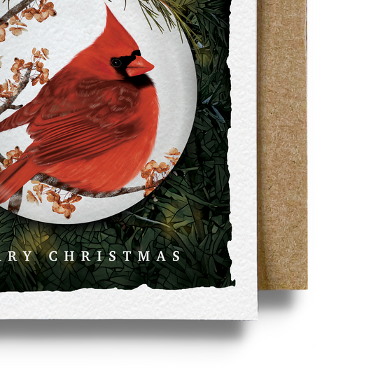 Christmas Cardinal Bauble Card