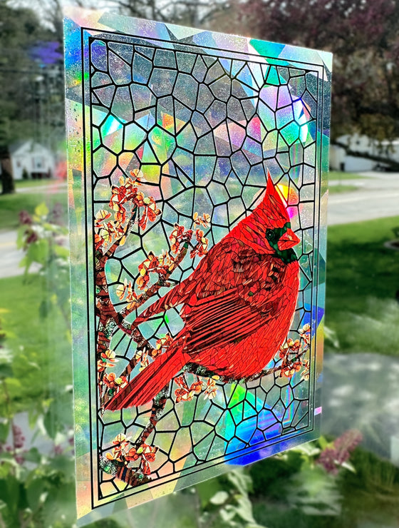 Cardinal Stained Glass Suncatcher