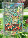 Frog Pile Stained Glass Suncatcher