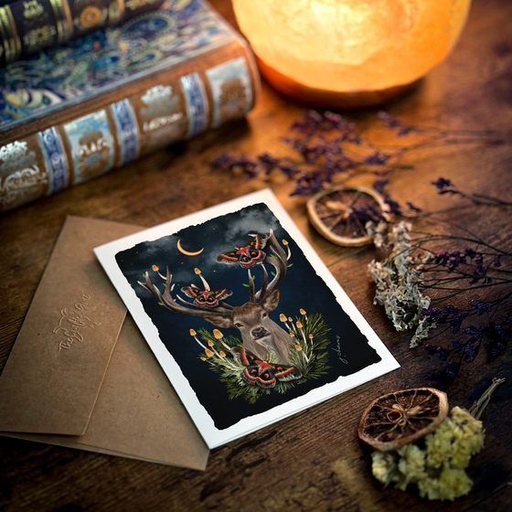 Deer Night Moth Card