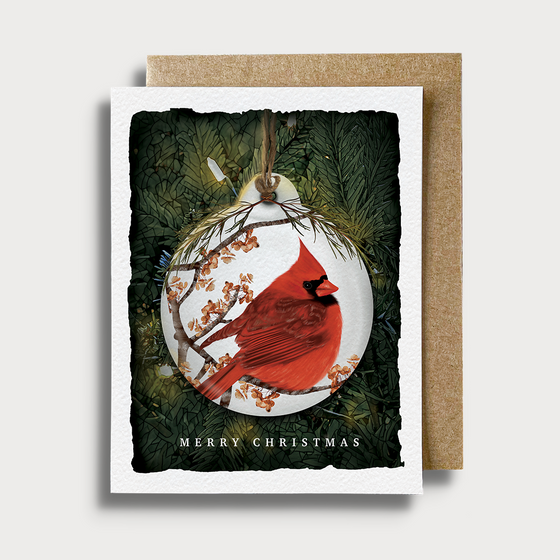 Christmas Cardinal Bauble Card