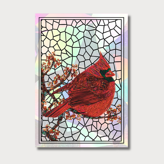 Cardinal Stained Glass Suncatcher