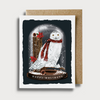 Holiday Snowy Owl Globe Card